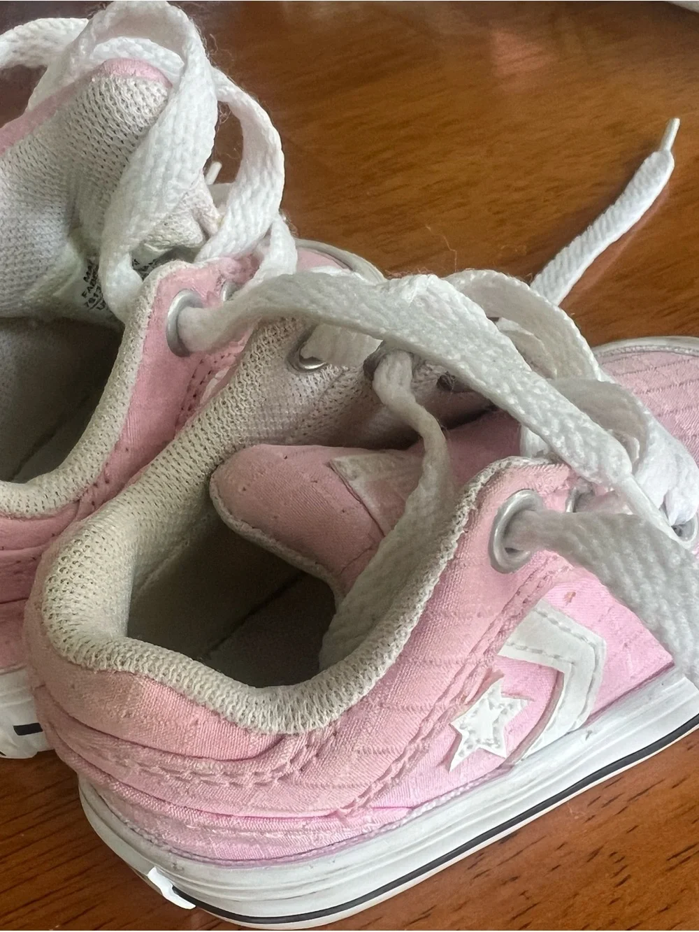ADORABLE! Converse Kids Pink and White Lace-Up Sneakers